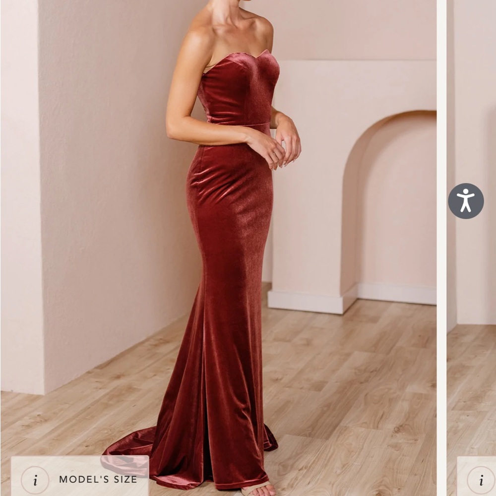 Revelry  brand -Quinn Velvet Dress- Burgundy size 6 bridesmaid dress worn once